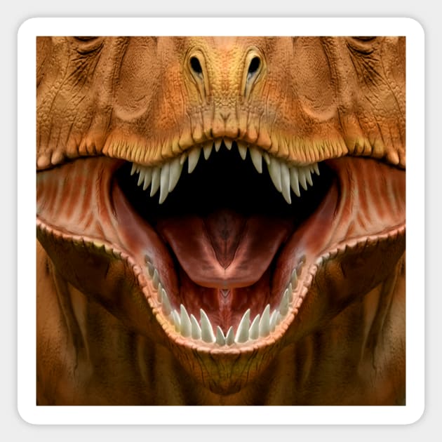 T. Rex Dinosaur Mask Sticker by Viergacht